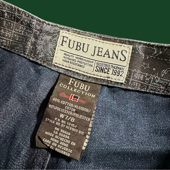 Fubu Jeans Vintage Y2K Denim Blue Astrology Patterned Long Coat and Pants Set M - Picture 8 of 16